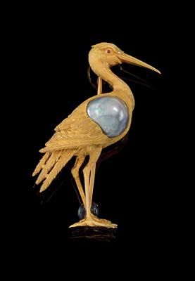 A brooch in the shape of a stork - Klenoty