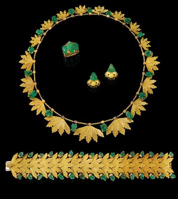 A Buccellati emerald jewellery set - Jewellery