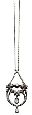 Diamantcollier zus. ca. 0,80 ct - Juwelen