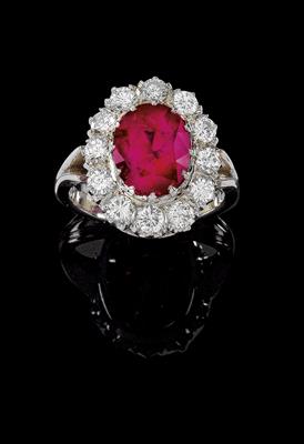 A ring with untreated ruby, c. 4.30 ct - Jewellery