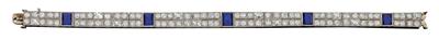 A Tiffany & Co diamond bracelet with untreated sapphires, total weight c. 5 ct - Gioielli