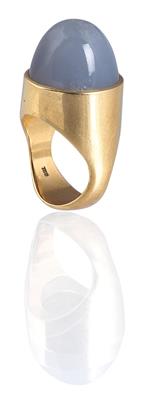 Friedrich Becker chalcedony ring - Friedrich Becker - gold, stainless steel, kinetics