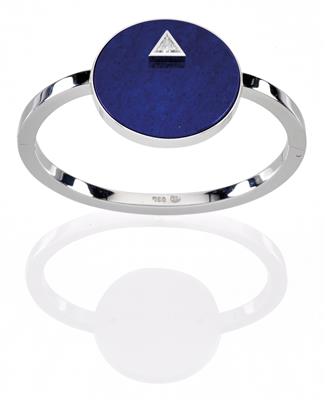 Friedrich Becker lapis lazuli armlet - Friedrich Becker - gold, stainless steel, kinetics