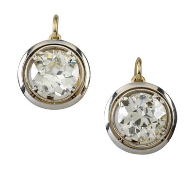 A pair of old-cut brilliant pendant earrings total weight c. 7 ct - Gioielli
