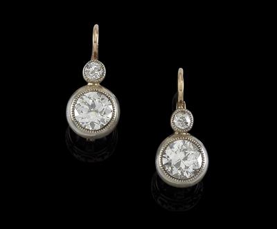 A pair of old-cut brilliant earrings total weight c. 1.10 ct - Gioielli
