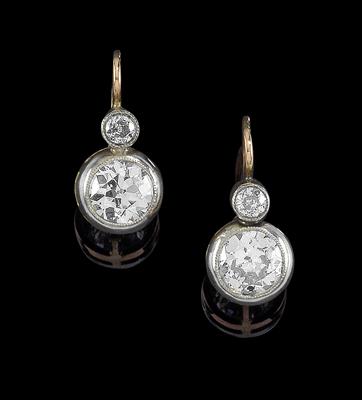 A pair of old-cut brilliant earrings total weight c. 2.40 ct - Klenoty