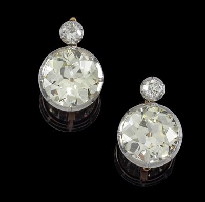 A pair of old-cut brilliant earrings total weight c. 7.45 ct - Klenoty