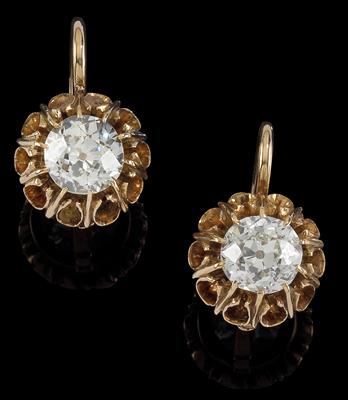 A pair of old-cut brilliant earrings total weight c. 1.43 ct - Klenoty