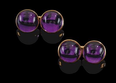 A pair of amethyst cufflinks - Klenoty