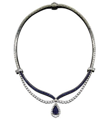 A brilliant and sapphire necklace - Jewellery