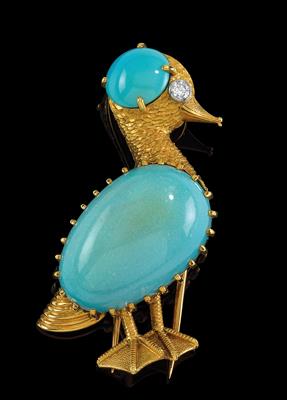 A Cartier brooch in the shape of a duck - Jewellery