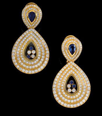 A pair of Chopard ‘Happy Diamonds’ pendant ear clips - Jewellery