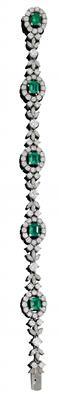 A diamond and emerald bracelet - Jewellery