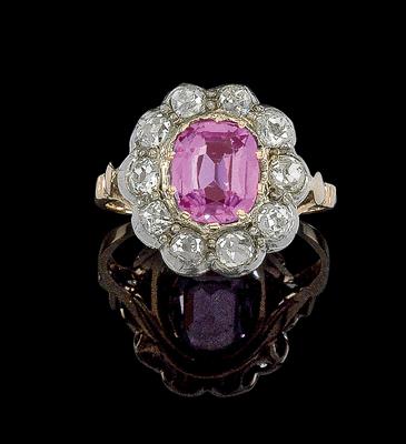A ring with an untreated pink sapphire c. 2 ct - Gioielli