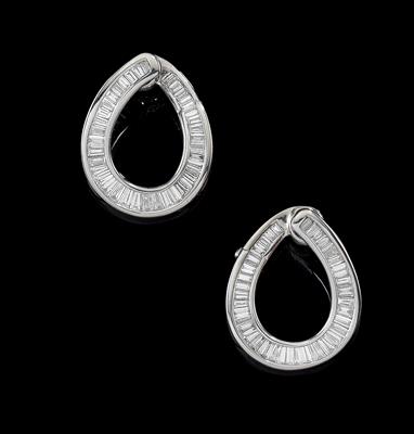 A pair of diamond earrings by Alexandre Reza, total weight c. 2.96 ct - Klenoty