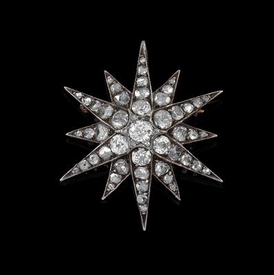 An old-cut diamond star pendant, total weight c. 1.90 ct - Jewellery
