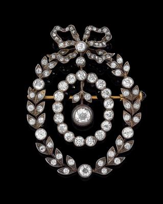 An old-cut diamond brooch, total weight c. 3.50 ct - Gioielli