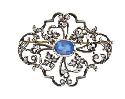 A pendant with an untreated sapphire c. 6 ct - Gioielli