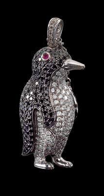 Brillantanhänger Pinguin zus. ca. 4 ct - Juwelen