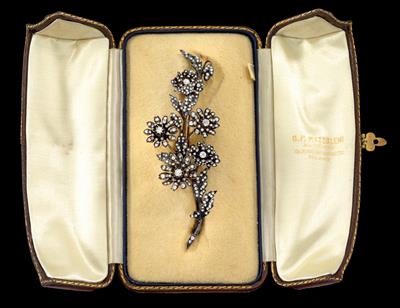 A ‘trembleuse’ diamond brooch, total weight c. 5 ct - Jewellery