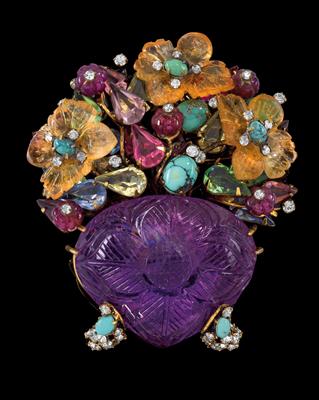 A flower basket brooch by Iradj Moini - Klenoty