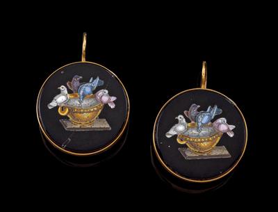 A pair of micro-mosaic ear pendants - Jewellery