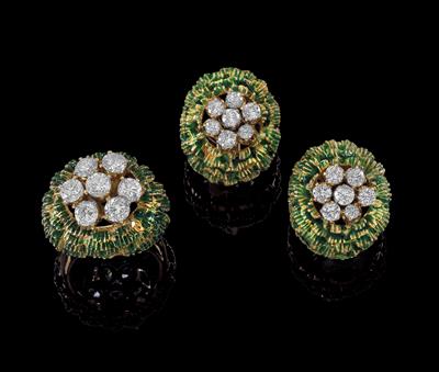 A brilliant jewellery set by Moroni, total weight c. 3.80 ct - Gioielli