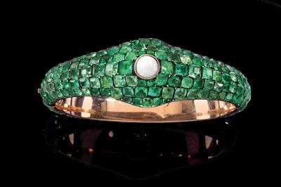 An emerald and opal bangle from an old European aristocratic collection - Gioielli