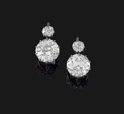 A pair of old-cut diamond earrings total weight c. 4.60 ct - Jewellery
