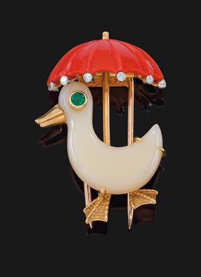 A duck brooch by Cartier - Jewellery