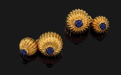 A pair of sapphire cufflinks by Cartier - Jewellery