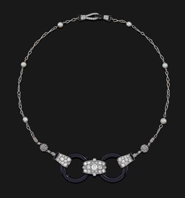 Diamant Onyxcollier - Juwelen