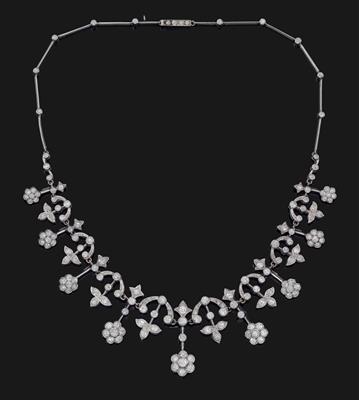 A diamond necklace total weight c. 7 ct, - Jewellery