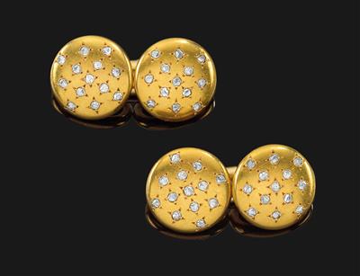 A pair of diamond cufflinks total weight c. 0.60 ct - Klenoty