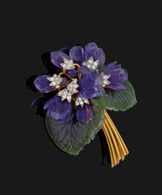 A diamond floral brooch by E. Paltscho - Klenoty