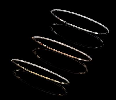 3 brilliant bracelets total weight c. 1.80 ct - Jewellery
