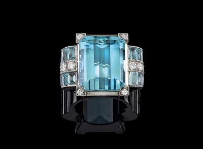 Brillant Aquamarin Ring - Juwelen