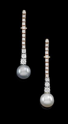 A pair of brilliant pendant ear studs total weight c. 1.95 ct - Gioielli