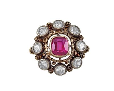 An old-cut diamond ring by Buccellati, total weight c. 1 ct, from an old European aristocratic collection - Jewellery