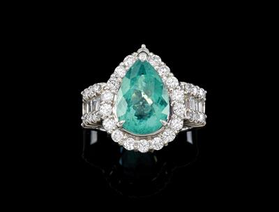 A Paraiba tourmaline ring c. 4 ct - Jewellery