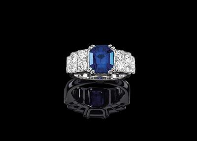 A ring with untreated Burma sapphire 6.27 ct - Jewellery