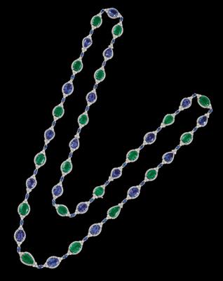 An emerald and tanzanite necklace - Klenoty