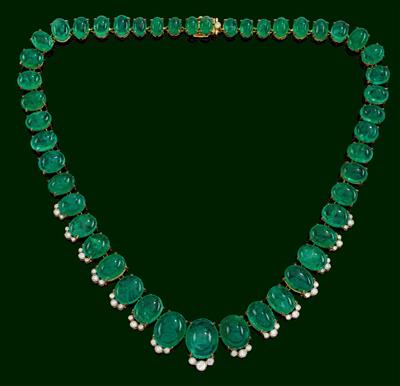 A brilliant and emerald necklace - Jewellery