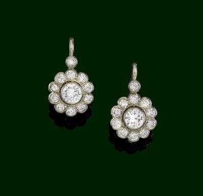 A pair of brilliant earrings, total weight c. 1.33 ct - Klenoty