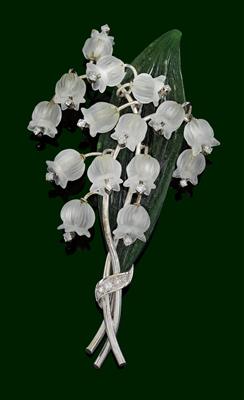 A gemstone ‘lily of the valley’ brooch - Jewellery