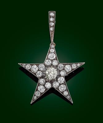 An adjustable old-cut diamond star necklace total weight c. 4 ct - Klenoty