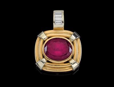 An A. E. Köchert diamond and rubellite pendant - Klenoty