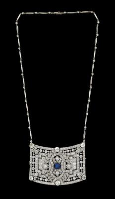 An old-cut diamond and sapphire necklace - Jewellery