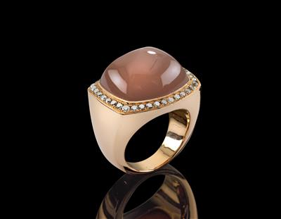 A brilliant and moonstone ring - Klenoty
