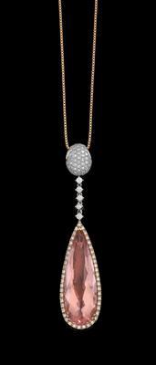 A brilliant and morganite pendant - Klenoty